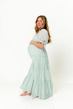Grayson Maxi Dress in Light Mint - Bump Friendly