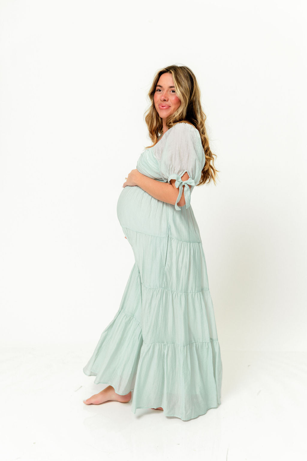 Grayson Maxi Dress in Light Mint - Bump Friendly