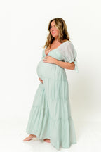 Grayson Maxi Dress in Light Mint - Bump Friendly