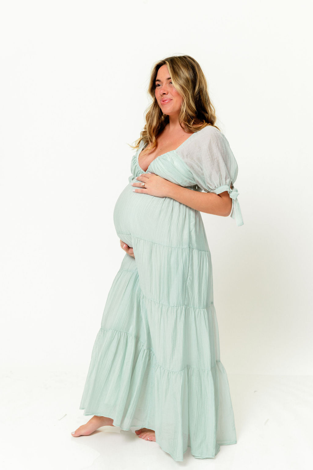 Grayson Maxi Dress in Light Mint - Bump Friendly