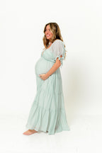 Grayson Maxi Dress in Light Mint - Bump Friendly