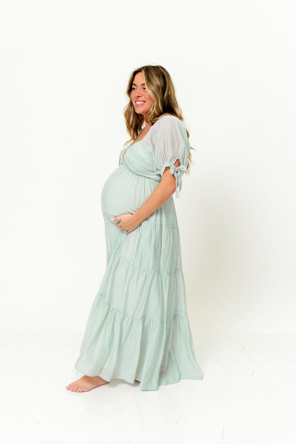 Grayson Maxi Dress in Light Mint - Bump Friendly