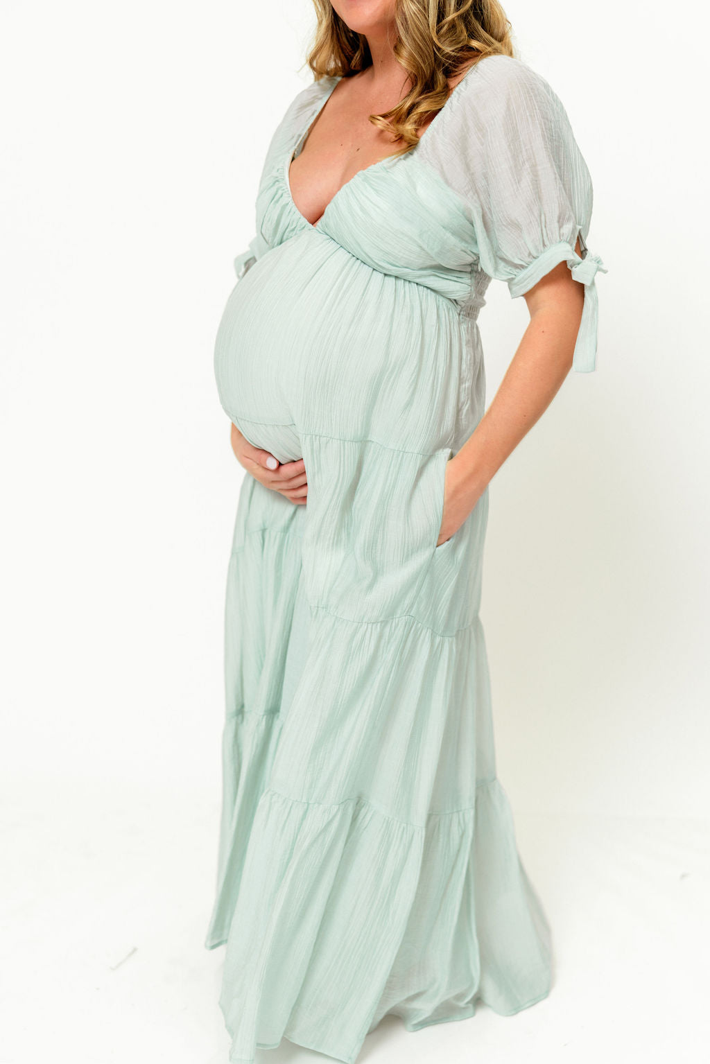 Grayson Maxi Dress in Light Mint - Bump Friendly