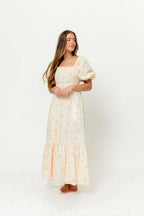 Livvy 100% Cotton Dress in Peach