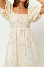 Livvy 100% Cotton Dress in Peach