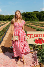 Corey 100% Cotton Dress in Red