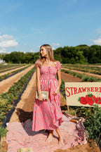 Corey 100% Cotton Dress in Red