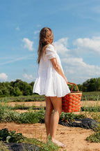Rue 100% Cotton Mini Dress in White