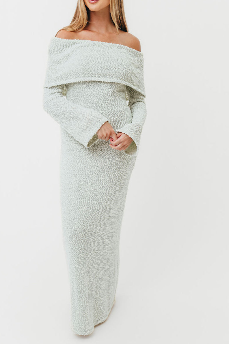 Nora Knit Maxi Dress in Seafoam - Bump Friendly