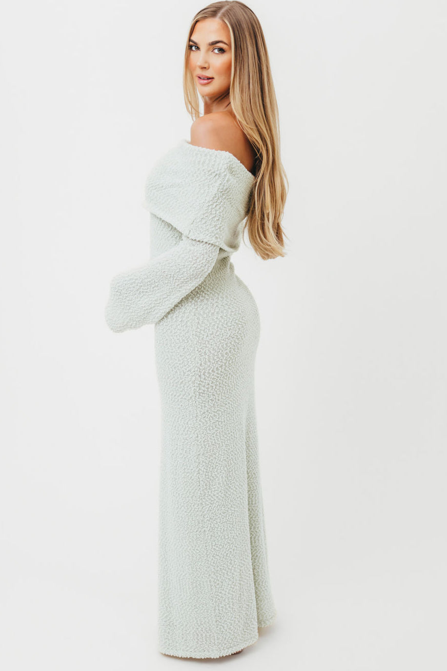 Nora Knit Maxi Dress in Seafoam - Bump Friendly