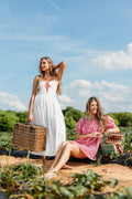 Cerise Maxi Dress in White/Red