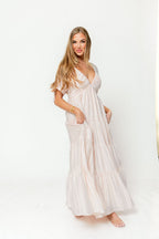 Grayson Maxi Dress in Peach - Bump Friendly & Inclusive Sizing