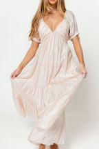 Grayson Maxi Dress in Peach - Bump Friendly & Inclusive Sizing