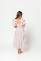 Elena 100% Cotton Midi Dress in Pale Pink - Bump Friendly