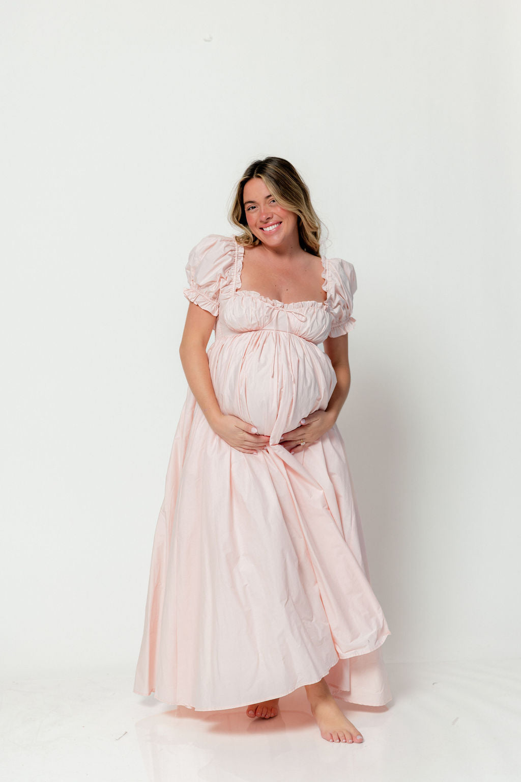 Olivia 100% Cotton Maxi Dress in Pale Pink - Bump Friendly *6/30 PRE-ORDER*