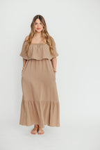 Josie 100% Cotton Maxi Dress in Dry Thyme - Bump & Nursing Friendly *Final-Sale*