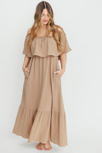 Josie 100% Cotton Maxi Dress in Dry Thyme - Bump & Nursing Friendly *Final-Sale*