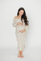 The Chloe Midi Dress in Brown - Bump Friendly *Final-Sale*