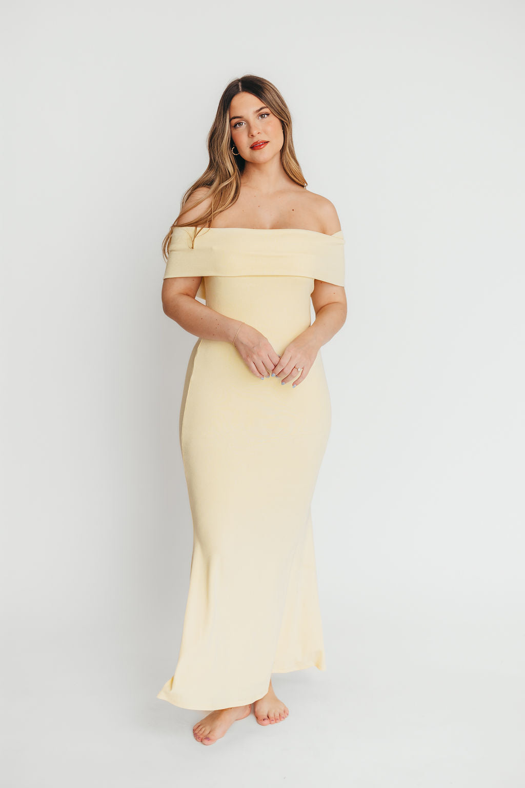 Monroe Maxi Dress in Butter Yellow - Bump Friendly