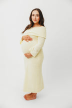 Nora Knit Maxi Dress in Butter Yellow - Bump Friendly