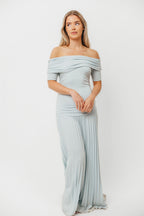 The Lennox Maxi Dress in Dusty Blue - Bump Friendly