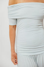 The Lennox Maxi Dress in Dusty Blue - Bump Friendly