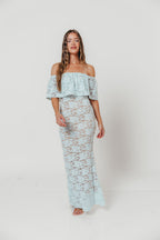 Reverie Lace Maxi Dress in Pale Blue