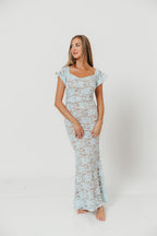 Evermore Lace Maxi Dress in Pale Blue