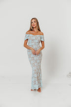 Evermore Lace Maxi Dress in Pale Blue