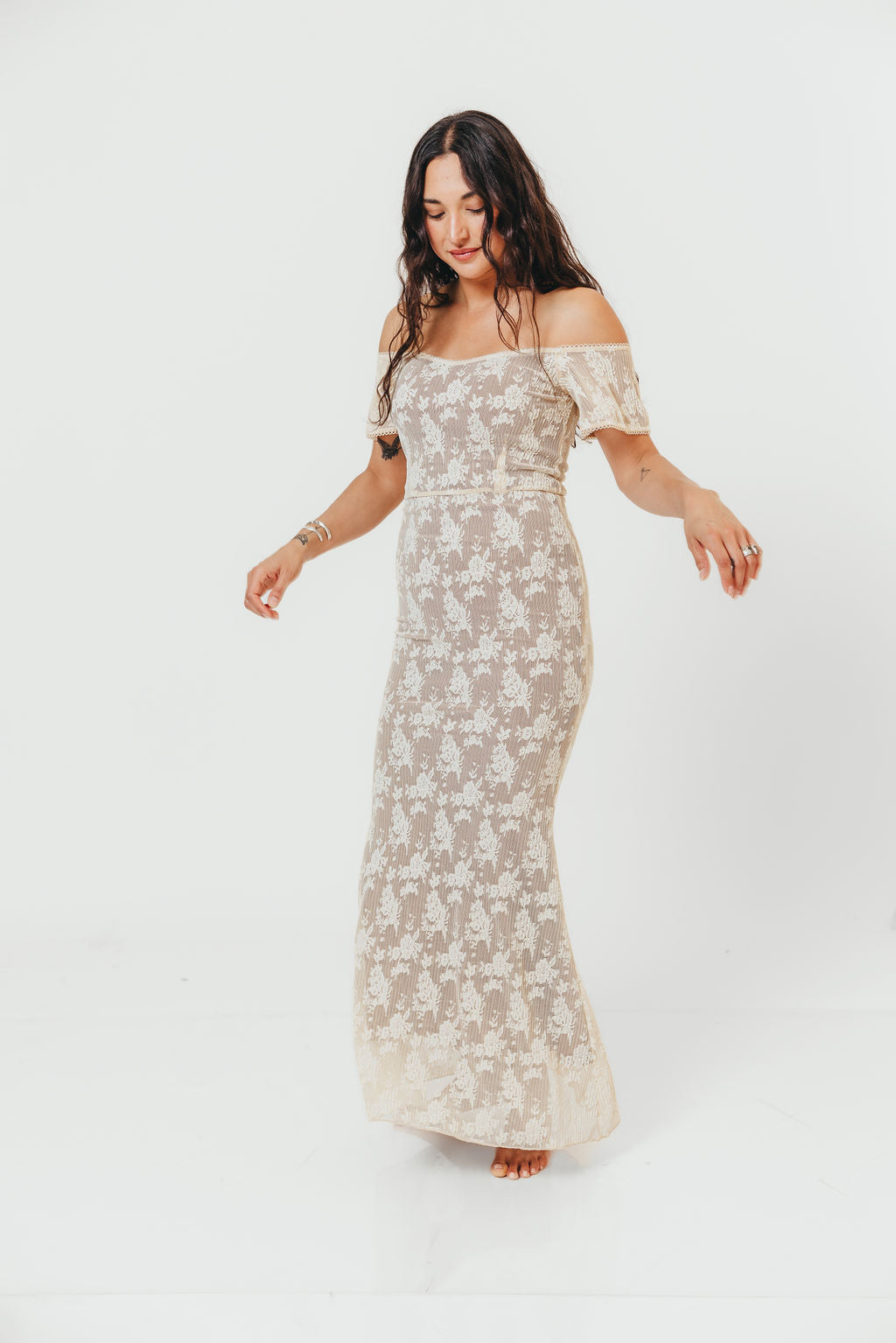 Evermore Maxi Dress in Vintage Style Lace