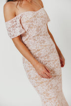 Evermore Lace Maxi Dress in Pale Pink
