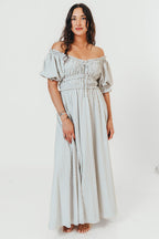 Sydnee Maxi Dress in Hamptons Blue Stripe - Bump Friendly