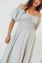 Sydnee Maxi Dress in Hamptons Blue Stripe - Bump Friendly