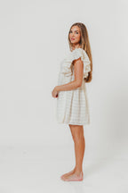 Linden Flutter Babydoll Mini Dress in Cream