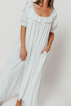 Audrey Linen Blend Maxi Dress in Off-White