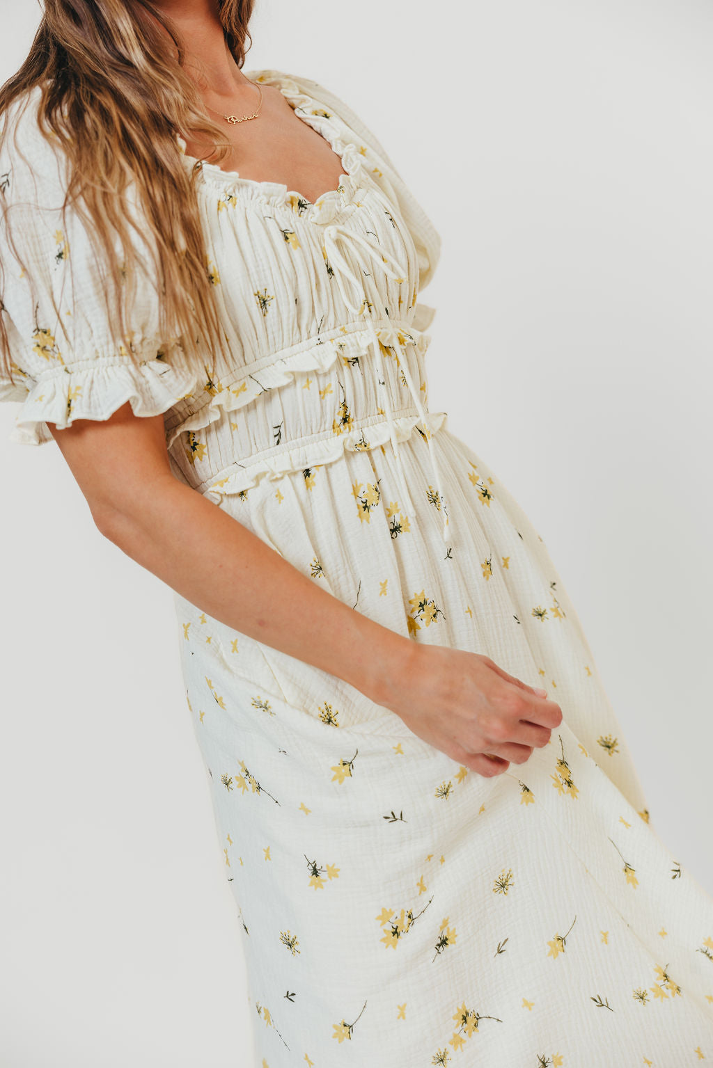 Sydnee Maxi Dress in Yellow Floral - Bump Friendly & Inclusive Sizing