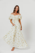 Sydnee Maxi Dress in Yellow Floral - Bump Friendly & Inclusive Sizing