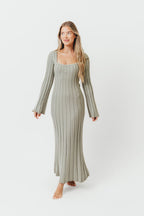 Rowan Square Neck Maxi Dress in Green