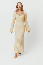 Rowan Square Neck Maxi Dress in Buttercream *Final Sale*