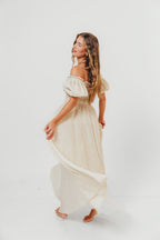 100% Cotton Sydnee Maxi Dress in Premium Blush Floral - Bump Friendly & Inclusive Sizing
