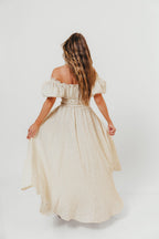 100% Cotton Sydnee Maxi Dress in Premium Blush Floral - Bump Friendly & Inclusive Sizing