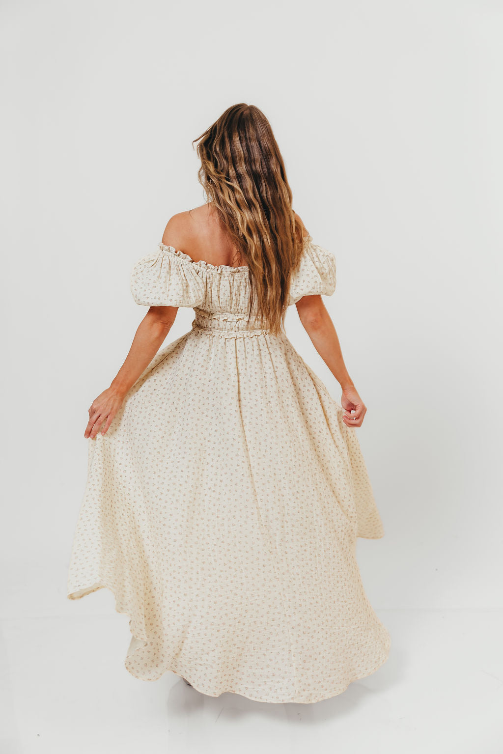100% Cotton Sydnee Maxi Dress in Premium Blush Floral - Bump Friendly & Inclusive Sizing