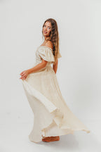 100% Cotton Sydnee Maxi Dress in Premium Blush Floral - Bump Friendly & Inclusive Sizing