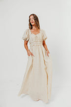 100% Cotton Sydnee Maxi Dress in Premium Blush Floral - Bump Friendly & Inclusive Sizing