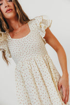 Mikel 100% Cotton Floral Maxi Dress in Pink