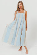 Roanne Midi Dress in Cream Blue