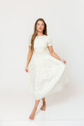 Bianca Smocked Floral Midi Dress in Butter Yellow