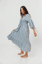 Hunter 100% Cotton Midi Dress in Dusty Blue - Bump Friendly & Inclusive Sizing *6/11 PRE-ORDER*