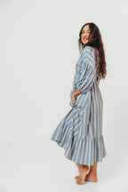 Hunter 100% Cotton Midi Dress in Dusty Blue - Bump Friendly & Inclusive Sizing *6/11 PRE-ORDER*