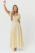Sydnee Cotton Maxi Dress in Butter Yellow - Bump Friendly (Restocking in July)